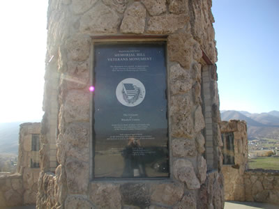 The Memorial Plaque at Memorial Hill